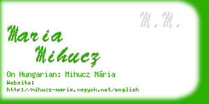 maria mihucz business card
